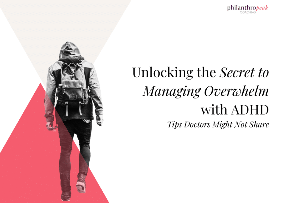 Person walking with ADHD management tips text