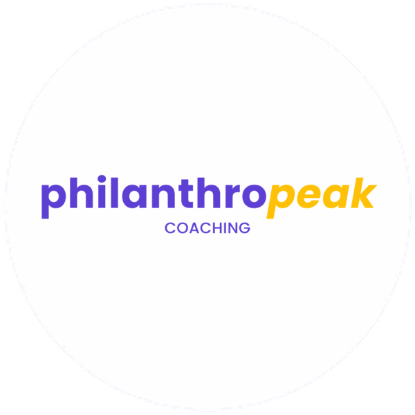 Philanthropeak Coaching logo with colorful text - adhd coach